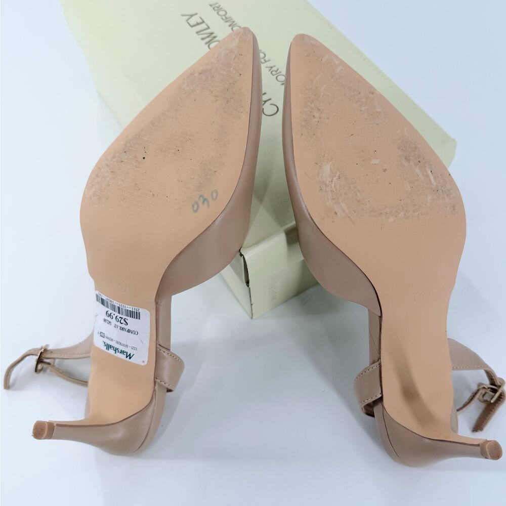 NWT Cynthia Rowley Petula Nude Slingback Heels | Pointed Toe Memory Foam Pumps 9 - Picture 4 of 4